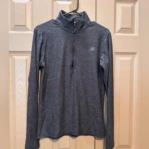 New Balance 1/4 Zip Pullover Shirt Mens Small Gray Lightweight Stretch‎ Training